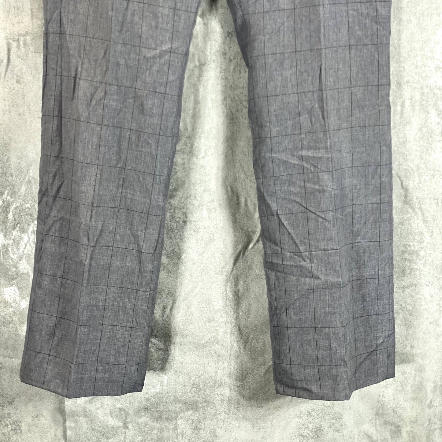 LE SUIT Petite Women's Grey/Peacock Plaid Mid-Rise Slim Suit Pants SZ 6P