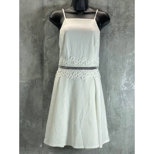 B. DARLIN Juniors' Day White Waist High-Neck Spaghetti Strap Dress SZ 13/14