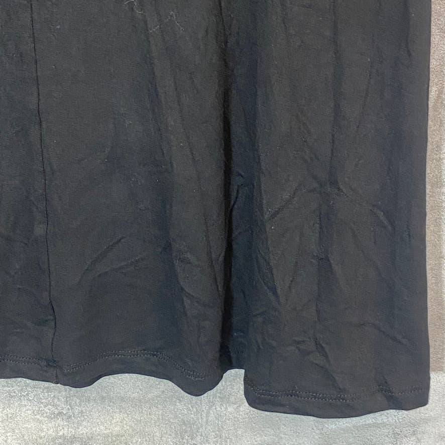 24/7 COMFORT APPAREL Women's Black Elastic Waist Pull-On Stretch Maxi Skirt SZ S