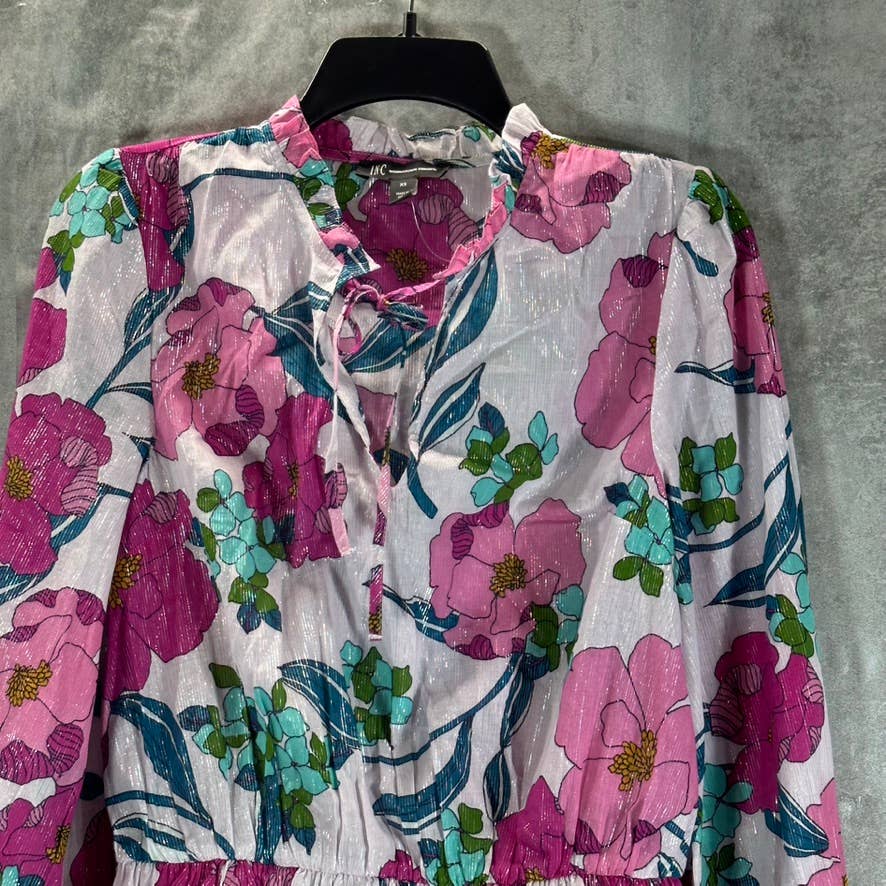 INC INTERNATIONAL CONCEPTS Women's Naveena Floral Smocked Floral-Print Top SZ XS