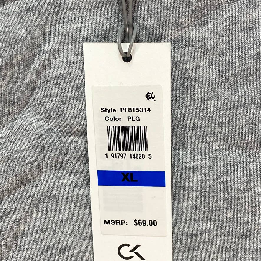 CALVIN KLEIN PERFORMANCE Grey Long Sleeve Tie-Back Top SZ XL
