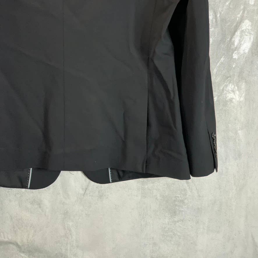 BAR III Men's Solid Black Short Two-Button Slim-Fit Wool Suit Jacket SZ 44S