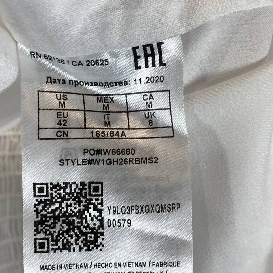 GUESS Women's White Yessica Cold-Shoulder Long-Sleeve Button-Front Top SZ M