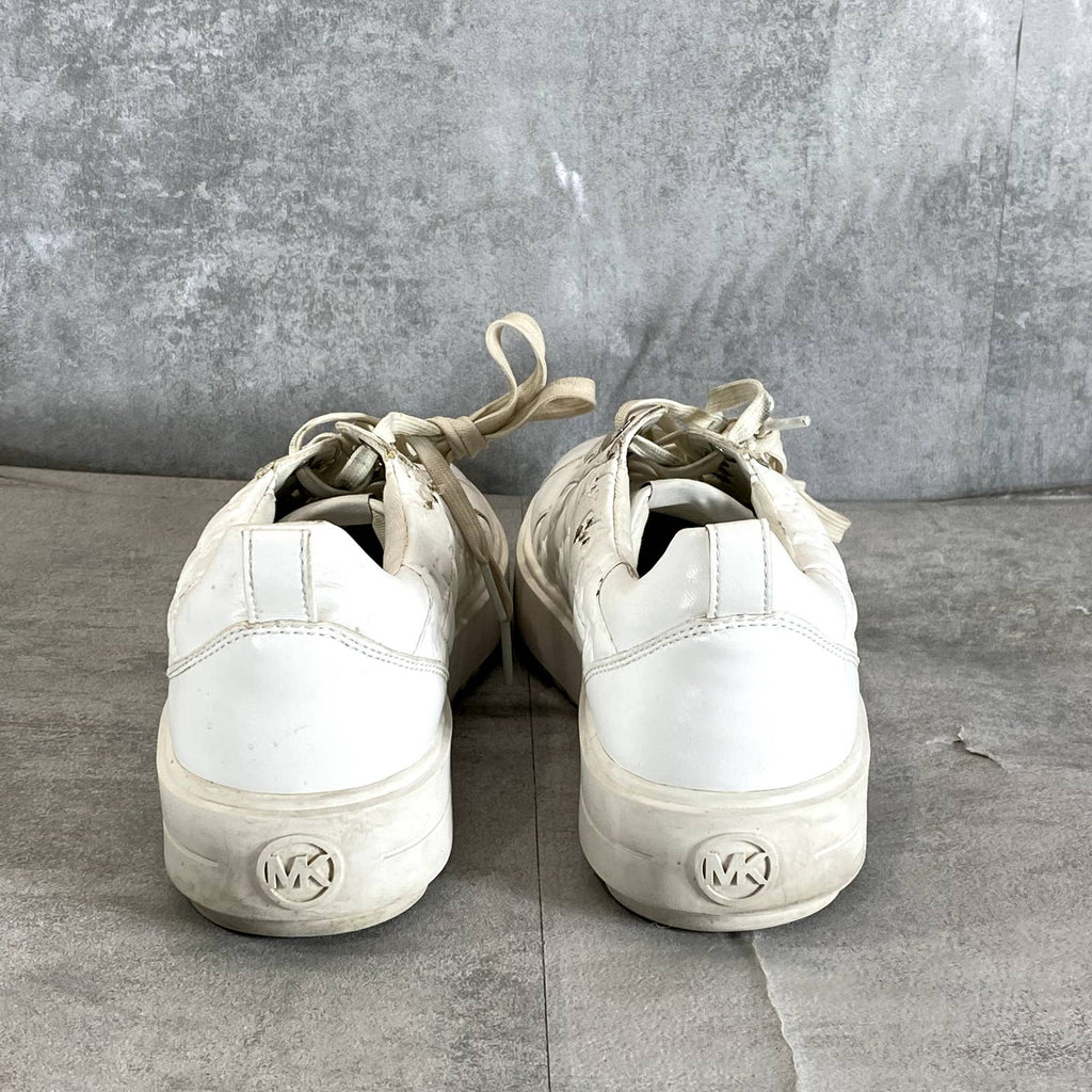 MICHAEL MICHAEL KORS Women's White Emmett Puffy Embossed Platform SneakersSZ 8.5