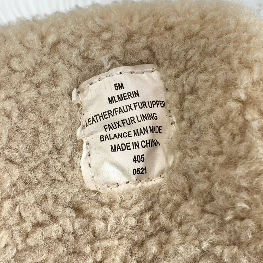 MARC FISHER LTD Women's Animal Print Beige Merin Faux-Fur Lace-Up Sneakers SZ 5