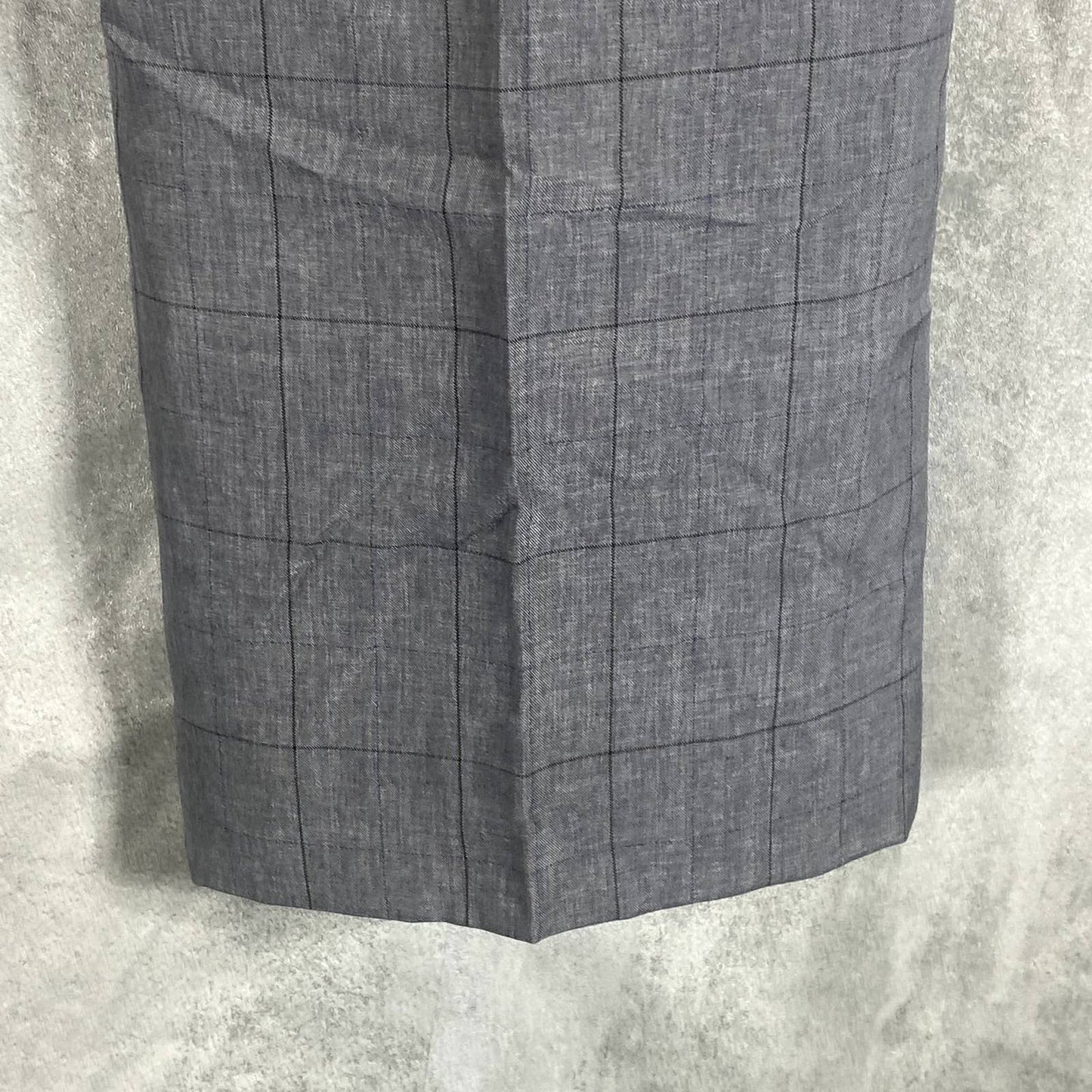 LE SUIT Petite Women's Grey/Peacock Plaid Mid-Rise Slim Suit Pants SZ 6P