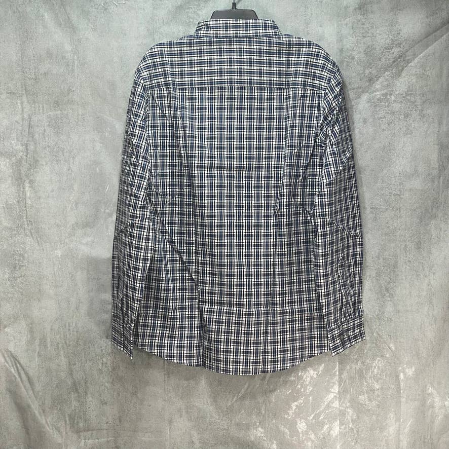 ALFANI Soft Shore Plaid Woven Long Sleeve Button Down Shirt SZ XL