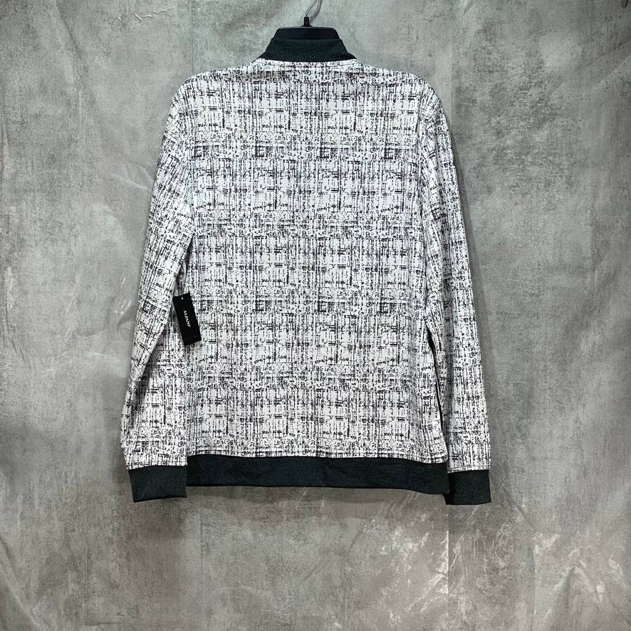 ALFANI White Abstract Print Jacket SZ M