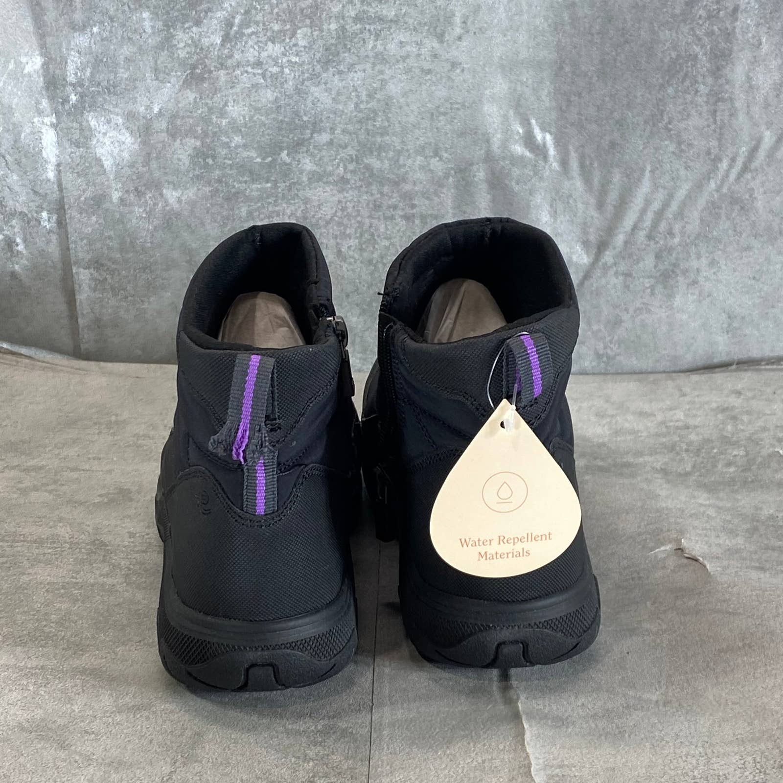 EASY SPIRIT Women's Black Fabric Tru Round-Toe Casual Cold Weather Booties SZ 6