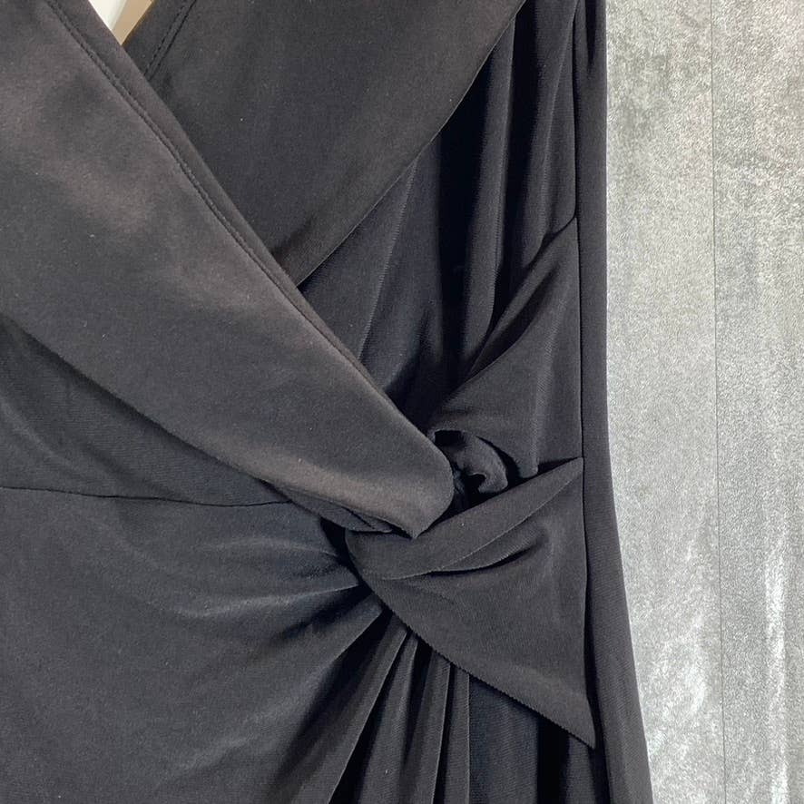 LAUREN RALPH LAUREN Women's Black Jersey Off-The-Shoulder Side-Slit Dress SZ 4