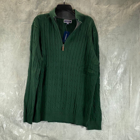 CLUB ROOM Men's Pine Grove Cable Knit Quarter-Zip Pullover Sweater SZ XL