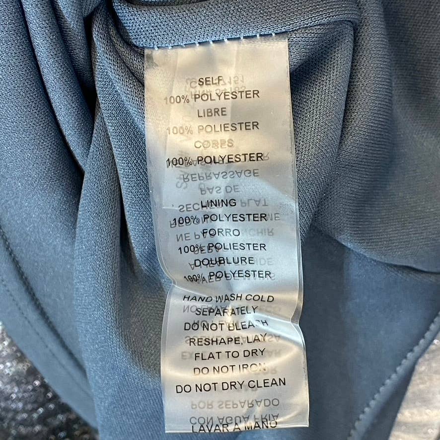 VINCE CAMUTO Women's Gunmetal Metallic Stripe Deep V-Neck Sleeveless Gown SZ 4