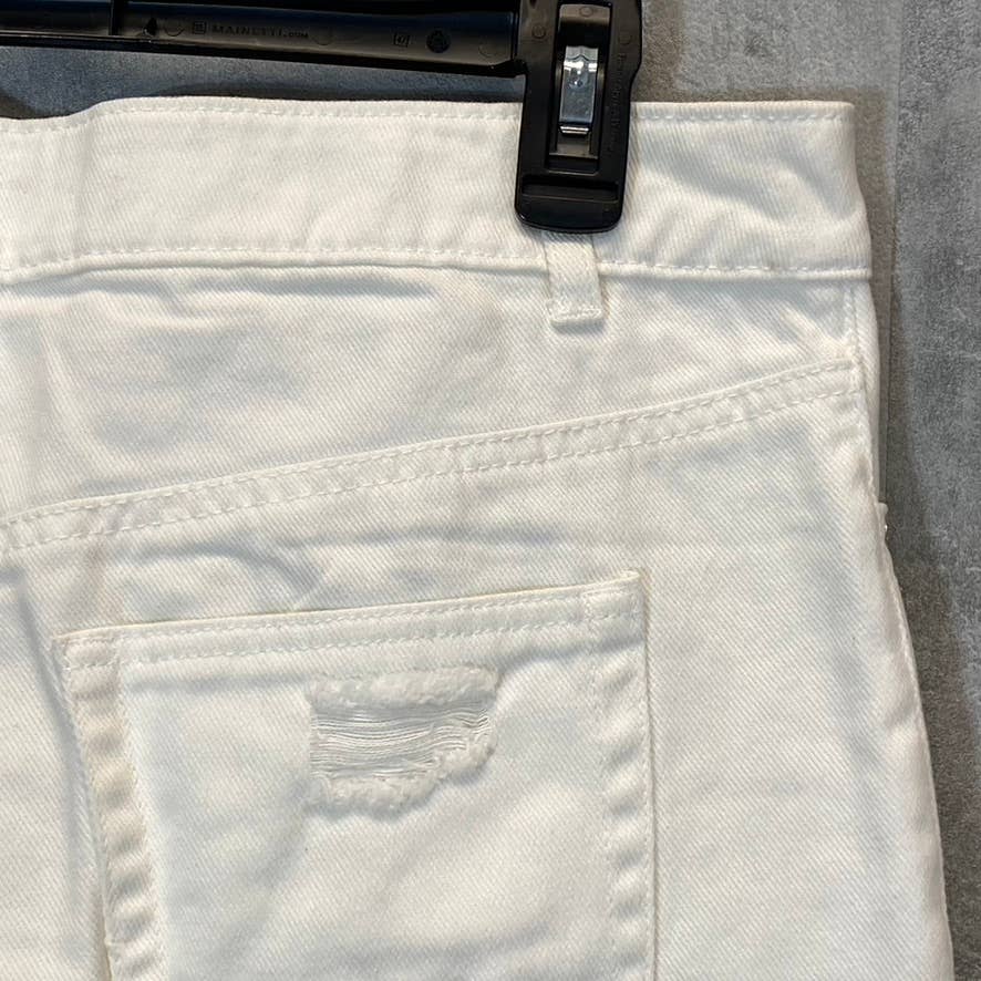 AFRM Women's White Luisa Distressed High-Rise Ankle Crop Skinny Denim Jeans SZ27
