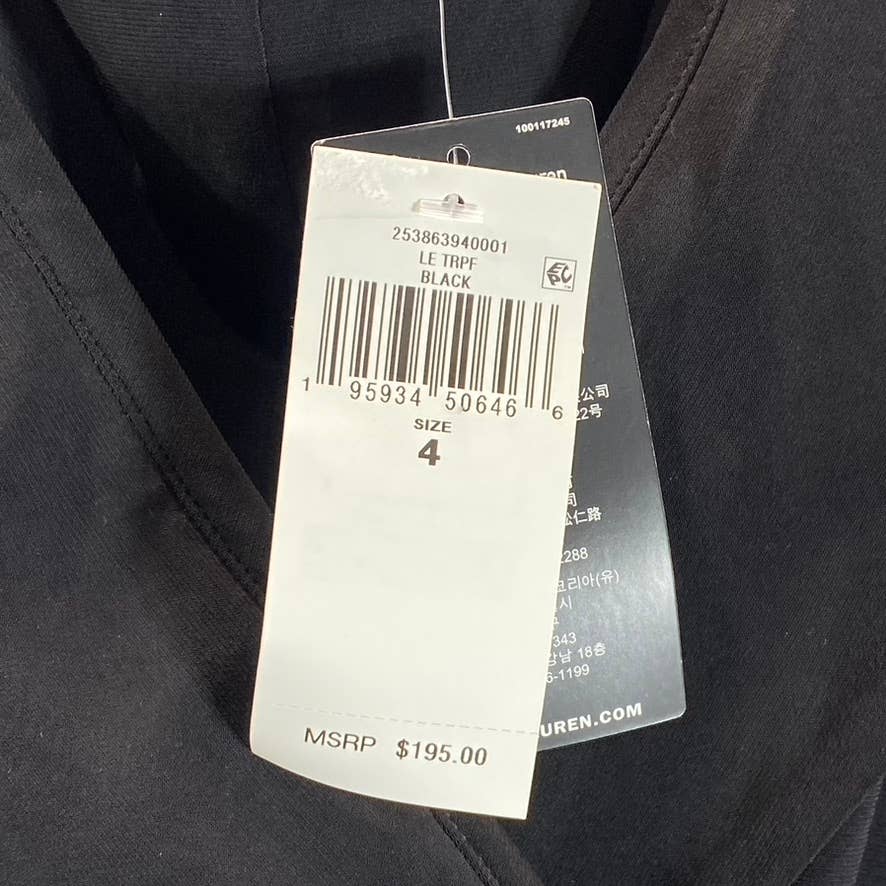 LAUREN RALPH LAUREN Women's Black Jersey Off-The-Shoulder Side-Slit Dress SZ 4