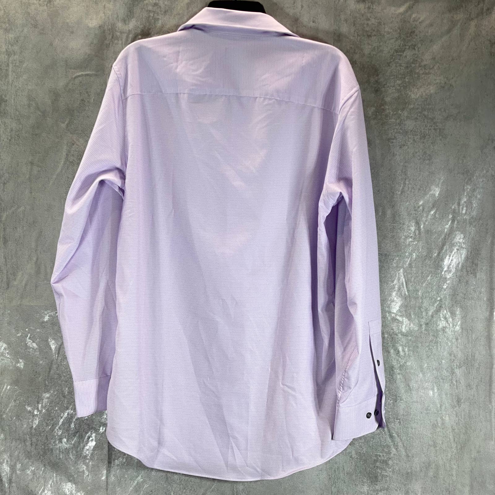 ALFANI Men's Lavender Mini Geo-Print Slim-Fit Stretch Shirt SZ 15-15.5 32/33