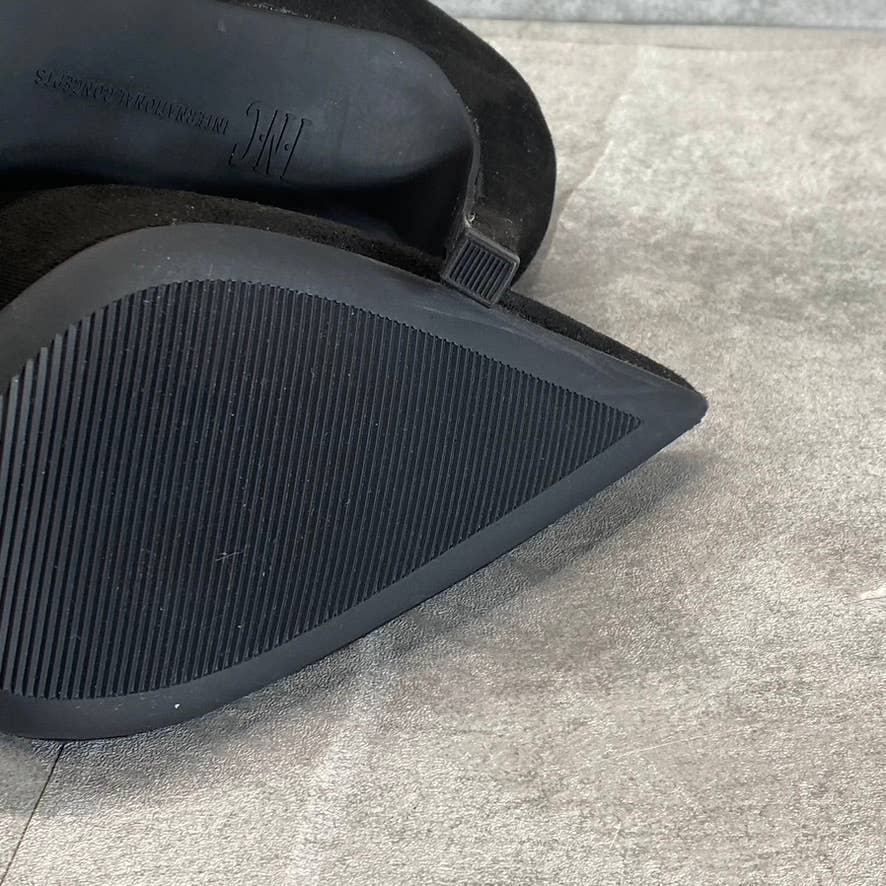 INC INTERNATIONAL CONCEPTS Women's Black Sadelle Pointed-Toe Chain-Detail Pumps