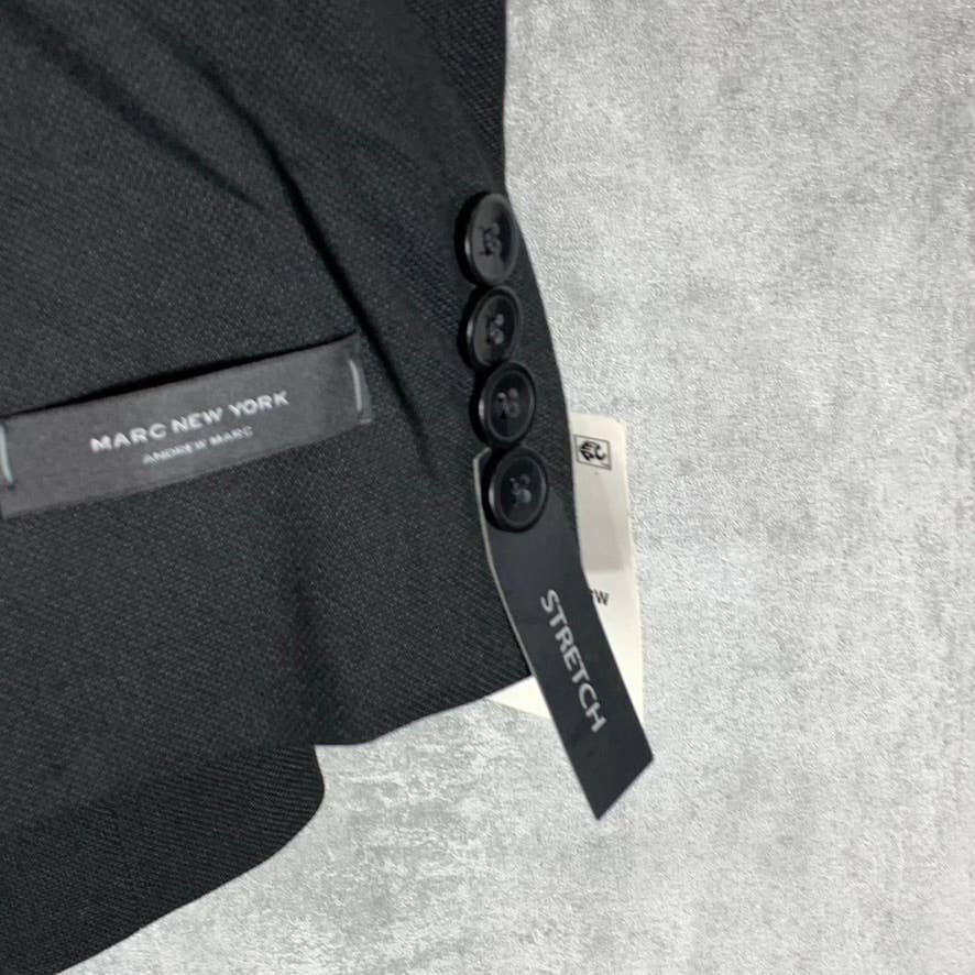 MARC NEW YORK Men's Black Modern-Fit Two-Button Suit Jacket SZ 40R