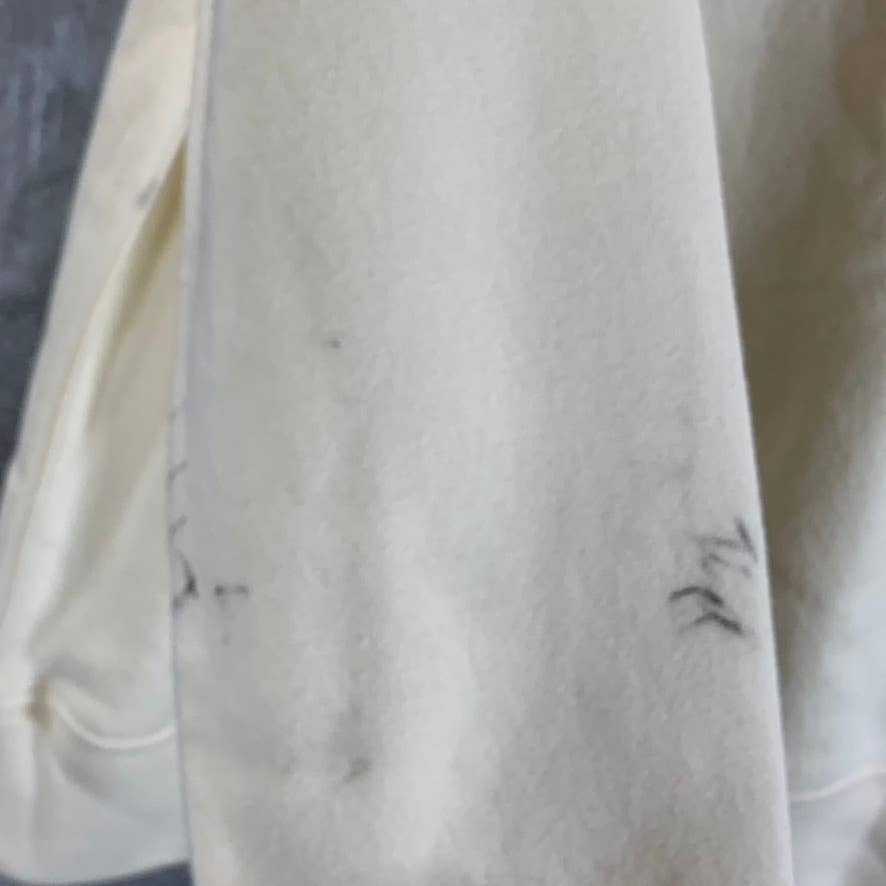 STYLE & CO Women's Antique Cream Ribbed Crewneck Graphic Pullover Sweatshirt SZM