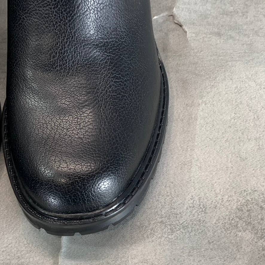 ZODIAC Women's Black Greyson Block-Heel Side-Zip Lug-Sole Booties SZ 6.5