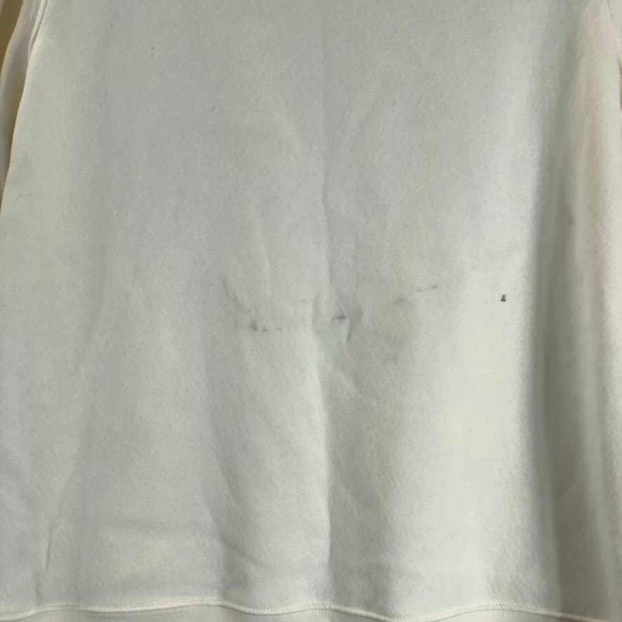 STYLE & CO Women's Antique Cream Ribbed Crewneck Graphic Pullover Sweatshirt SZM