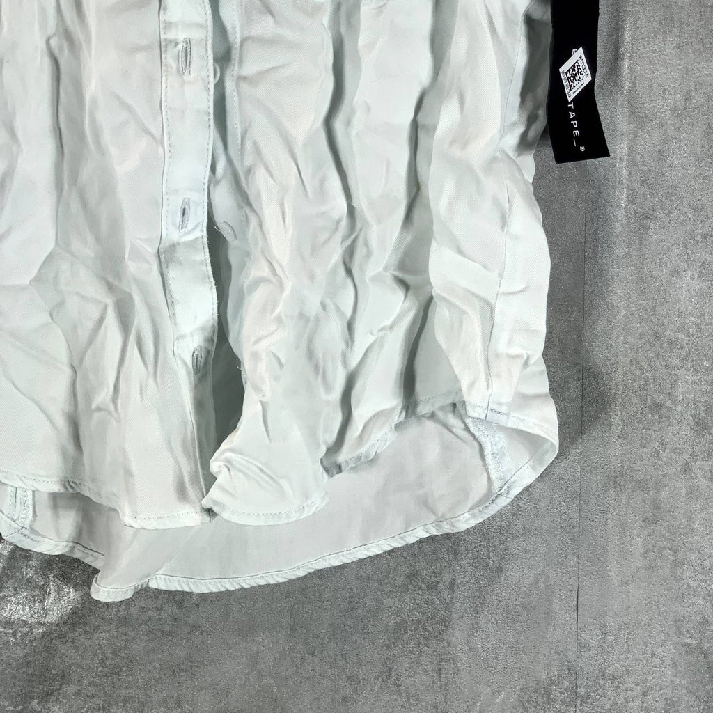 BLACK TAPE Women's Dusty Mint Wash Collared Sleeveless Button-Front Top SZ XS