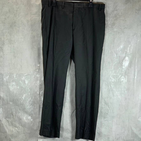 MARC NEW YORK Men's Black Modern-Fit Stretch Flat Front Suit Pants SZ 35X30