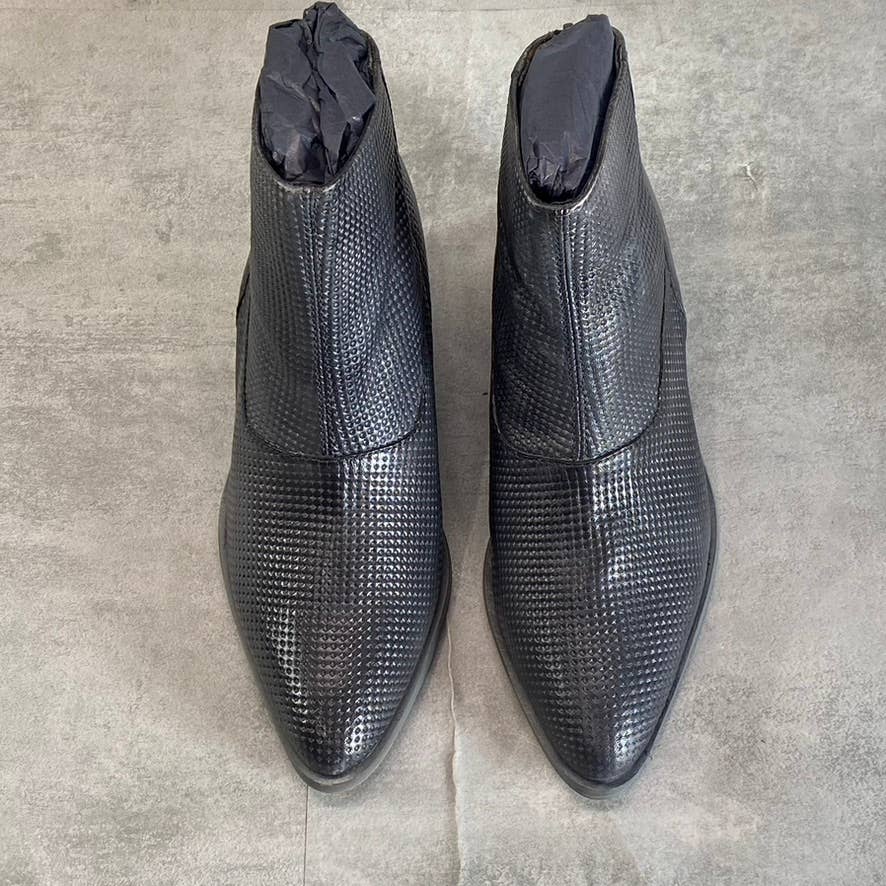 JOURNEE COLLECTION Women's Black Leather Cassie Pointed-Toe Block-Heel Booties