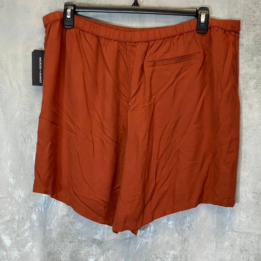 MELROSE AND MARKET Women's Plus Size Rust Henna Crepe Elastic Waist Pull-On Shorts SZ 2X