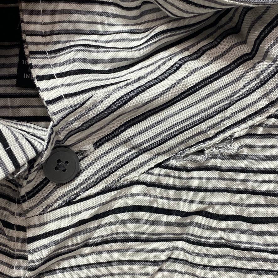 ALFANI Grey Gradient Stripe Short Sleeve Shirt SZ 2XL