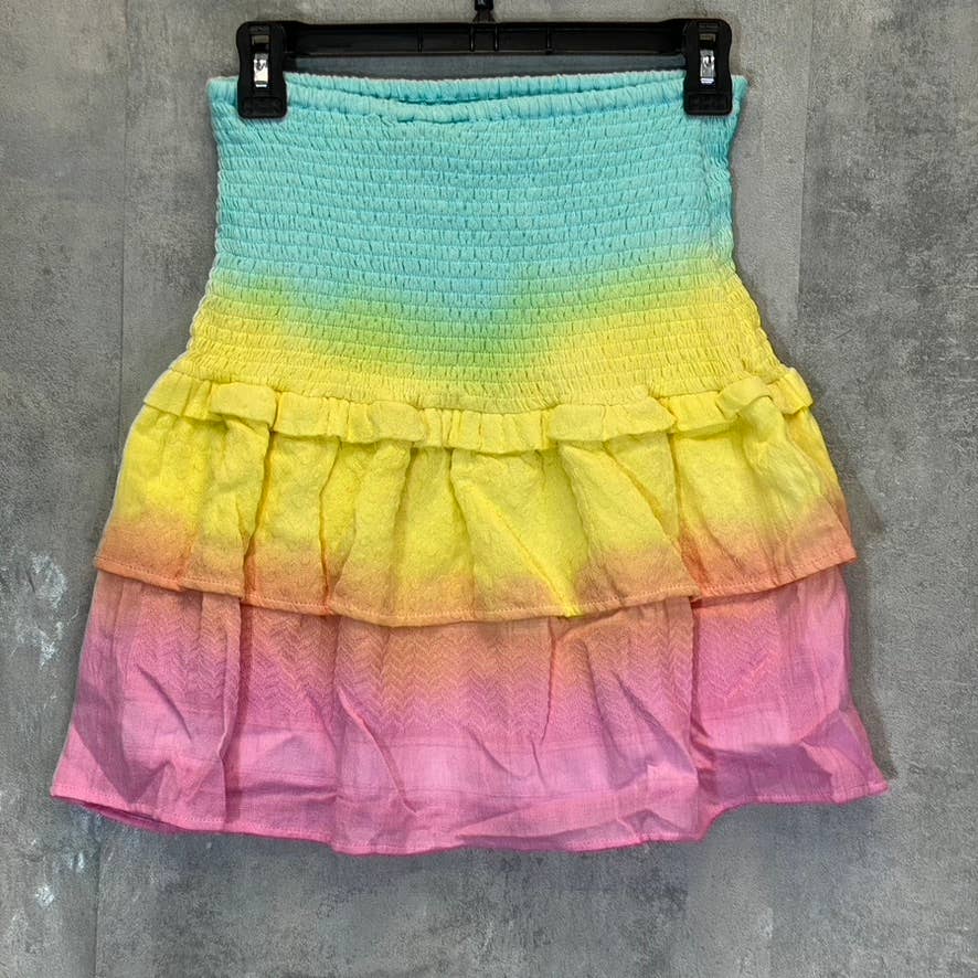 CECILIE COPENHAGEN Women's Tie-Dye Nola Smocked Layered Mini Skirt SZ XS
