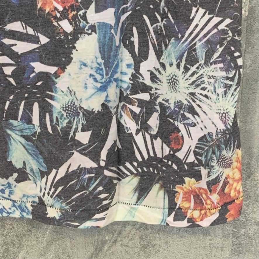 SOL ANGELES Men's Grey Tropical-Print Crewneck Short Sleeve T-Shirt SZ M