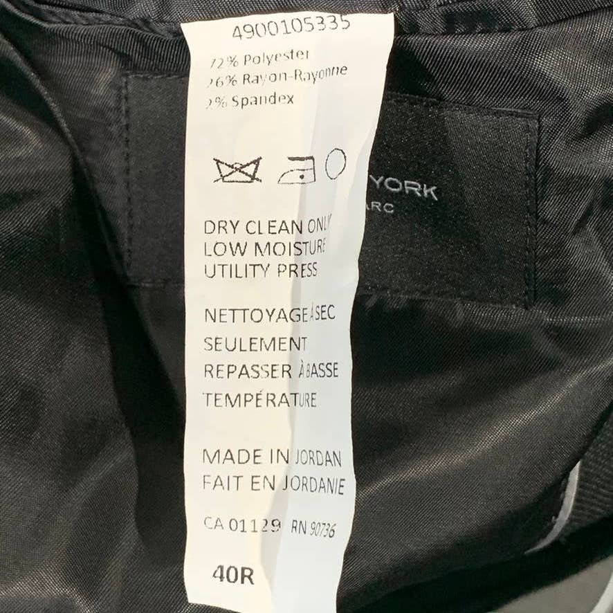 MARC NEW YORK Men's Black Modern-Fit Two-Button Suit Jacket SZ 40R