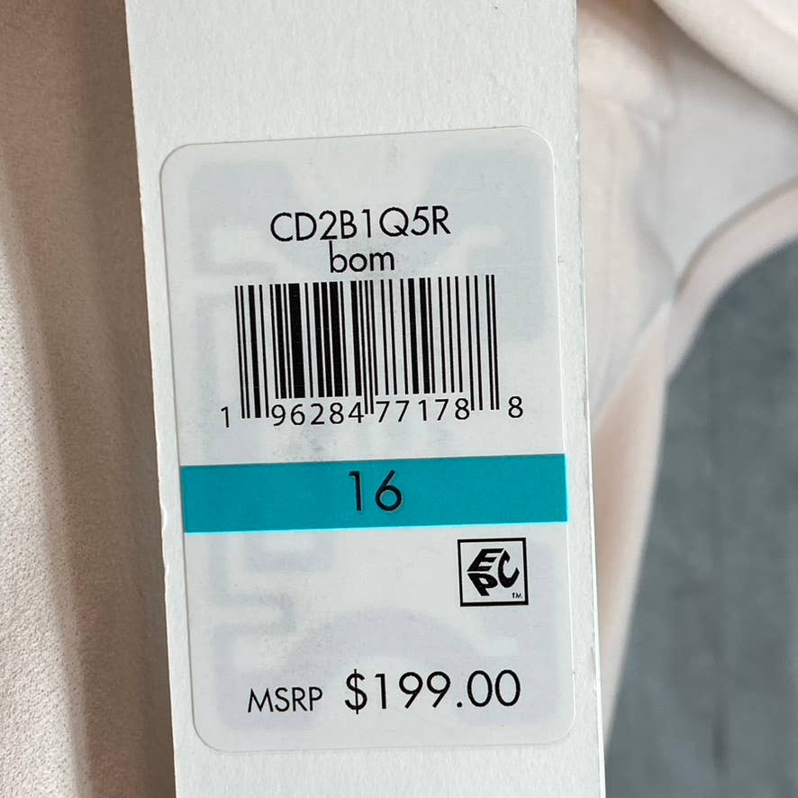 CALVIN KLEIN Women's Blossom Rhinestone-Waist V-Neck Cape-Sleeve Gown SZ 16