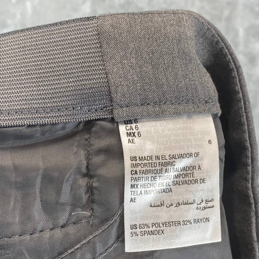 ALFANI Women's Pepper Grey Mid-Rise Modern Straight-Leg Pants SZ 6