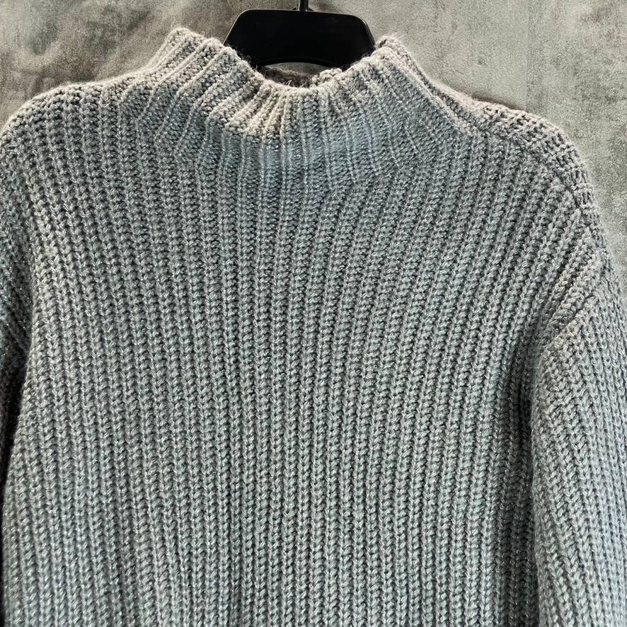 ALFANI Women's Greystone Rib Knit Mock-Neck Long-Sleeve Pullover Sweater SZ S