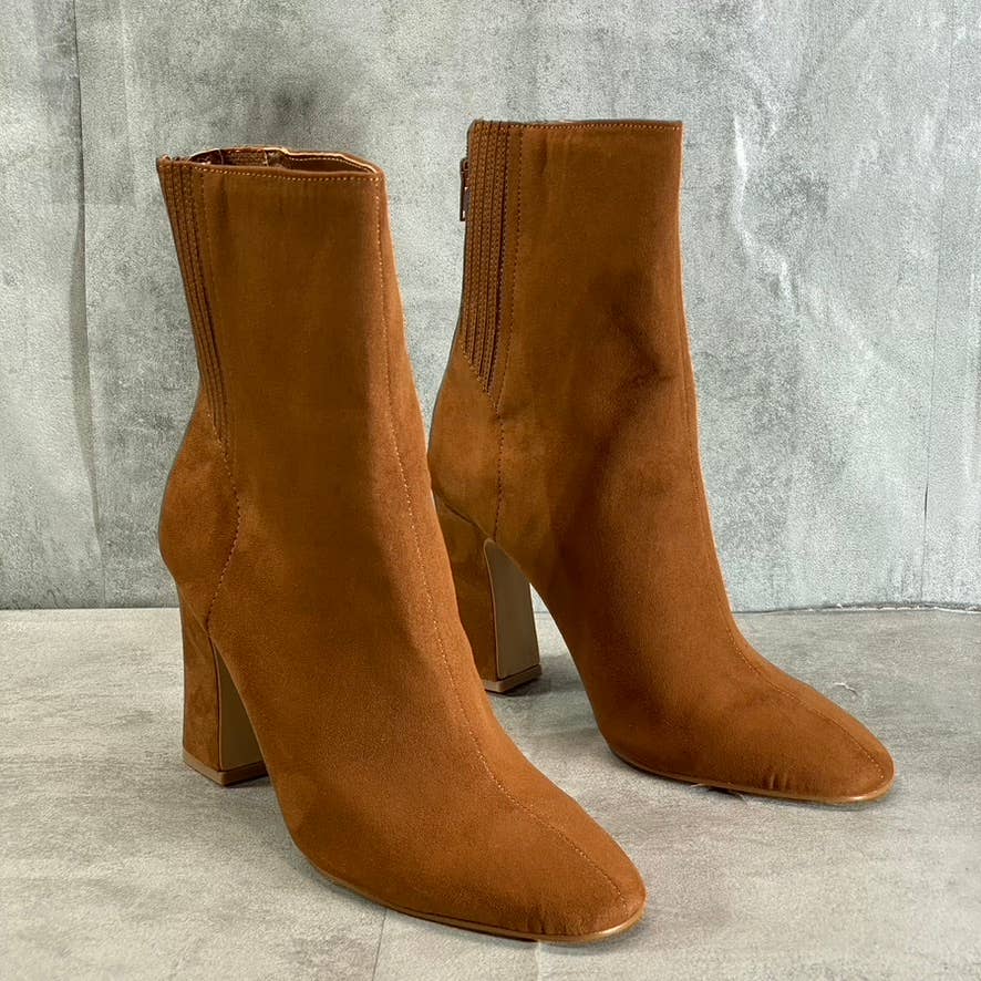 NEW YORK & COMPANY Women's Cognac Blake Narrow Calf Block Heel Boots SZ 8.5
