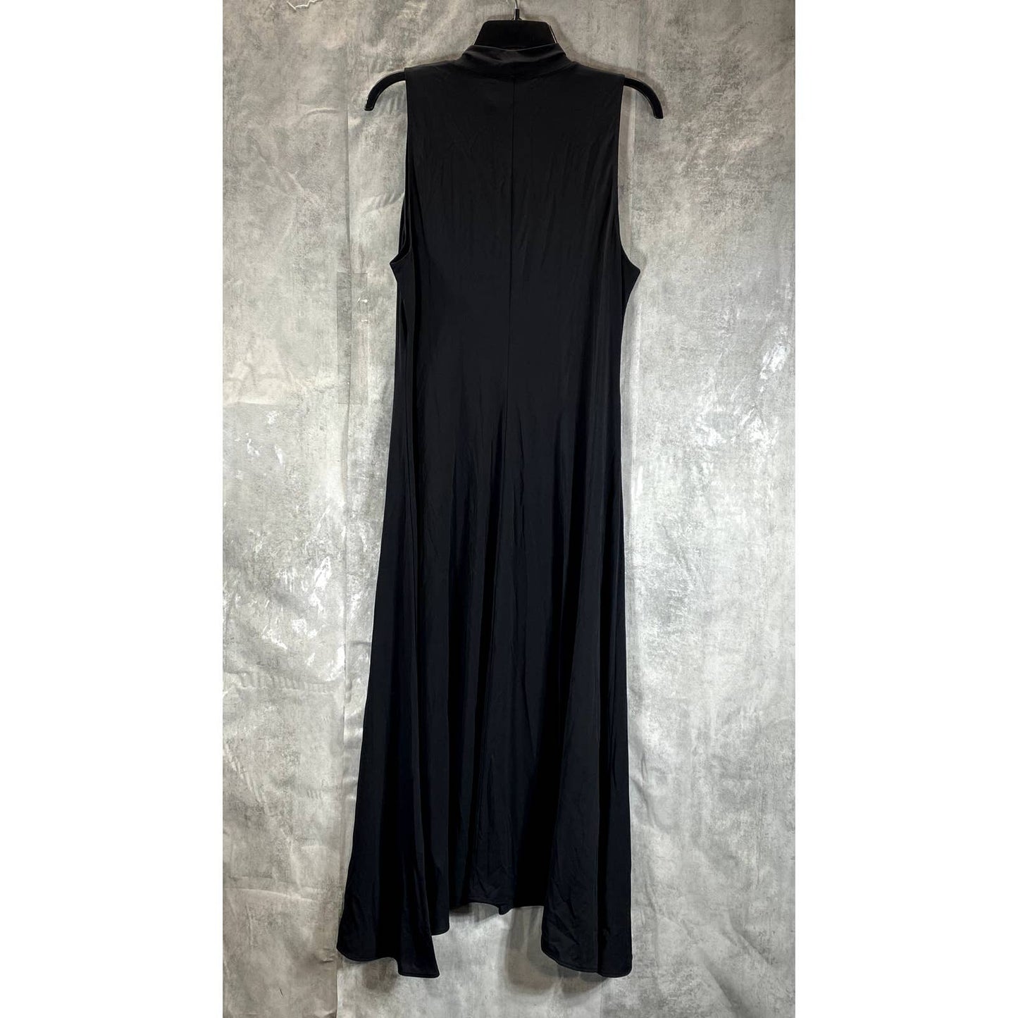 THEORY Women's Black Fluid Knit Mock-Neck Sleeveless Midi Dress SZ L