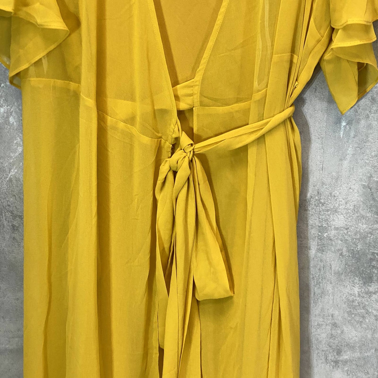 CITY CHIC Women's Plus Size Golden Flutter Sleeve Wrap Maxi Dress SZ XXL