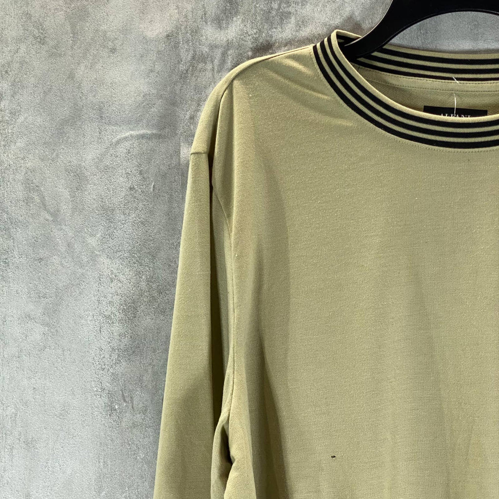 ALFANI Men's Twill Vari-Stripe Crewneck Long-Sleeve Pullover Shirt SZ XL