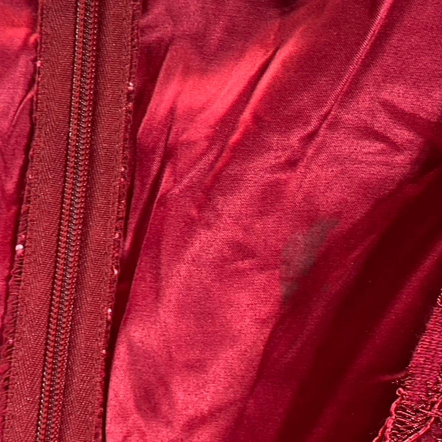 BARDOT Women's Crimson Red Kira Lace Button-Detail V-Neck Fit & Flare Mini Dress