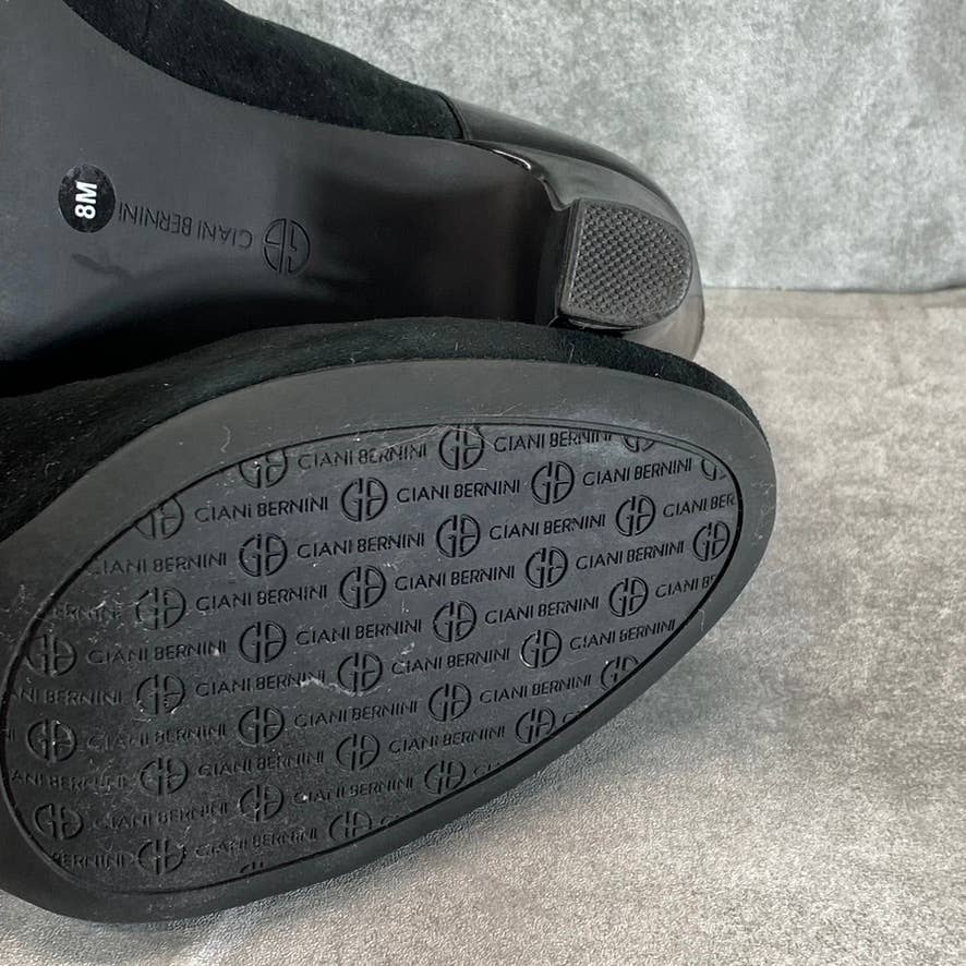 GIANI BERNINI Women's Black Suede Velmah Memory Foam Mary Jane Pumps SZ 8