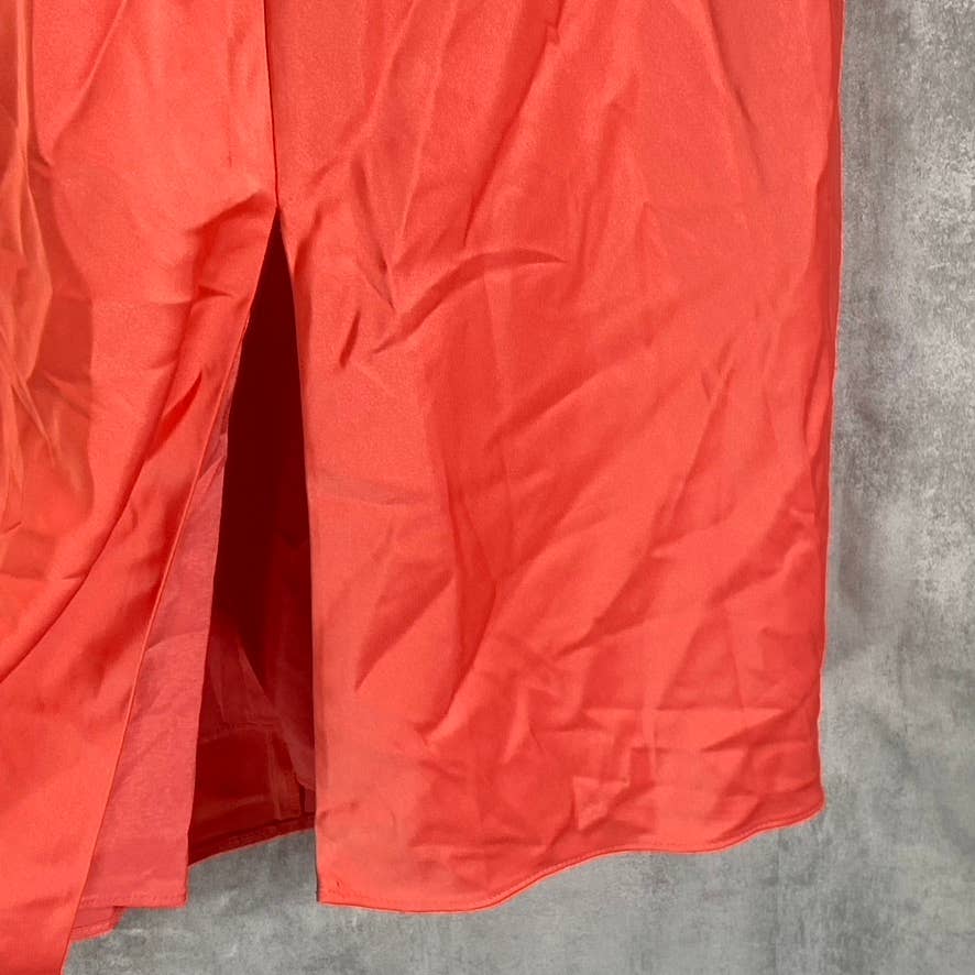 AIDAN By AIDAN MATTOX Women's Sunkist Coral Cross Front Halter Midi Dress SZ 8