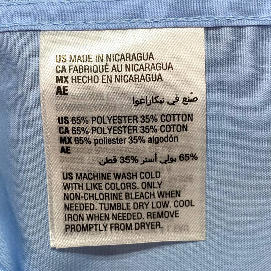 CLUB ROOM Light Blue Classic/Regular Fit Solid Dress Shirt SZ L