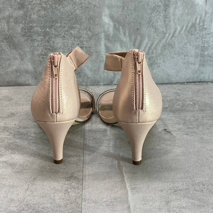 STYLE & CO Women's Blush-Silver Embellished Phillyis Two-Piece Evening Sandals SZ 9.5