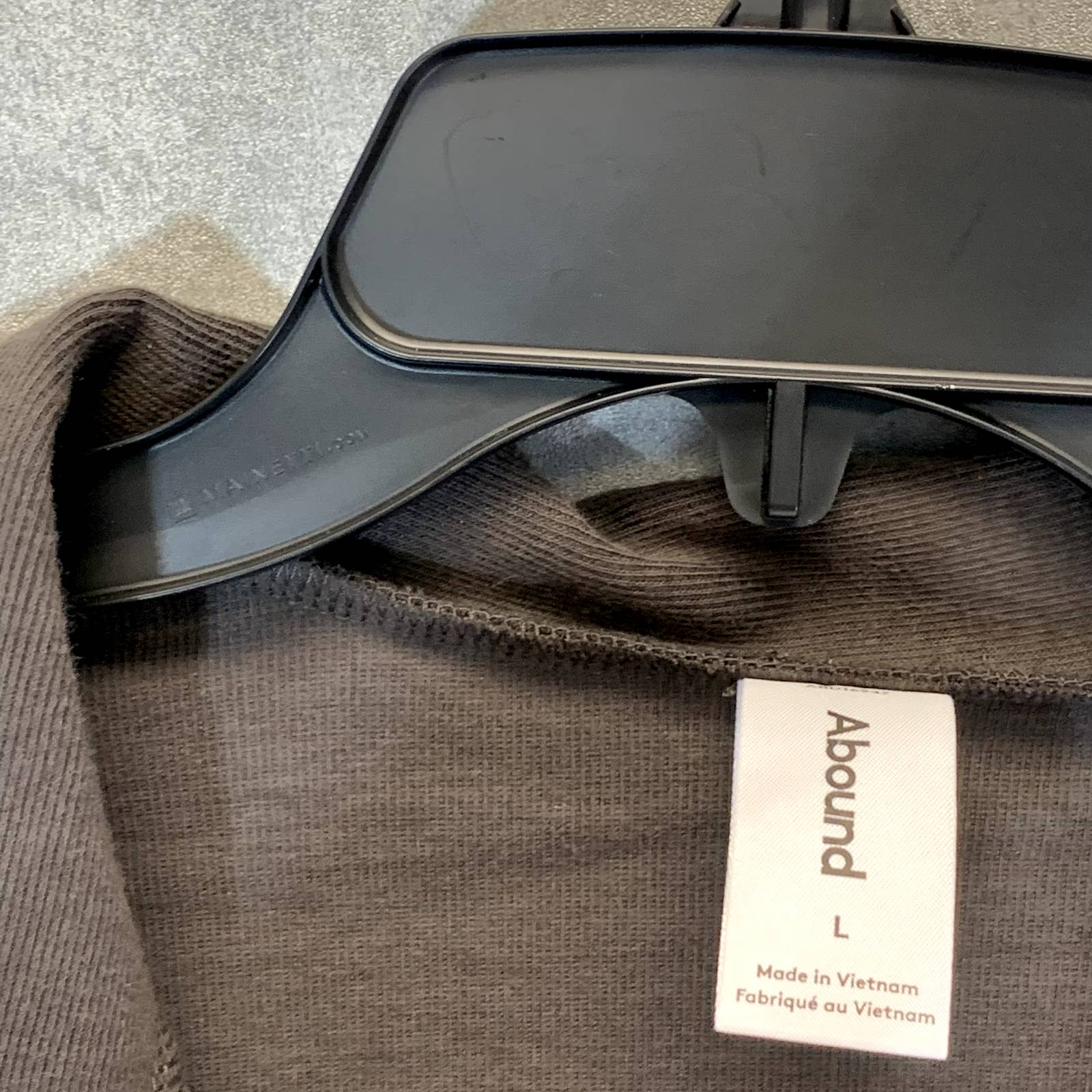 ABOUND Women's Gray Dark Charcoal Heather Button-Front Collared Long Sleeve Crop Top SZ L