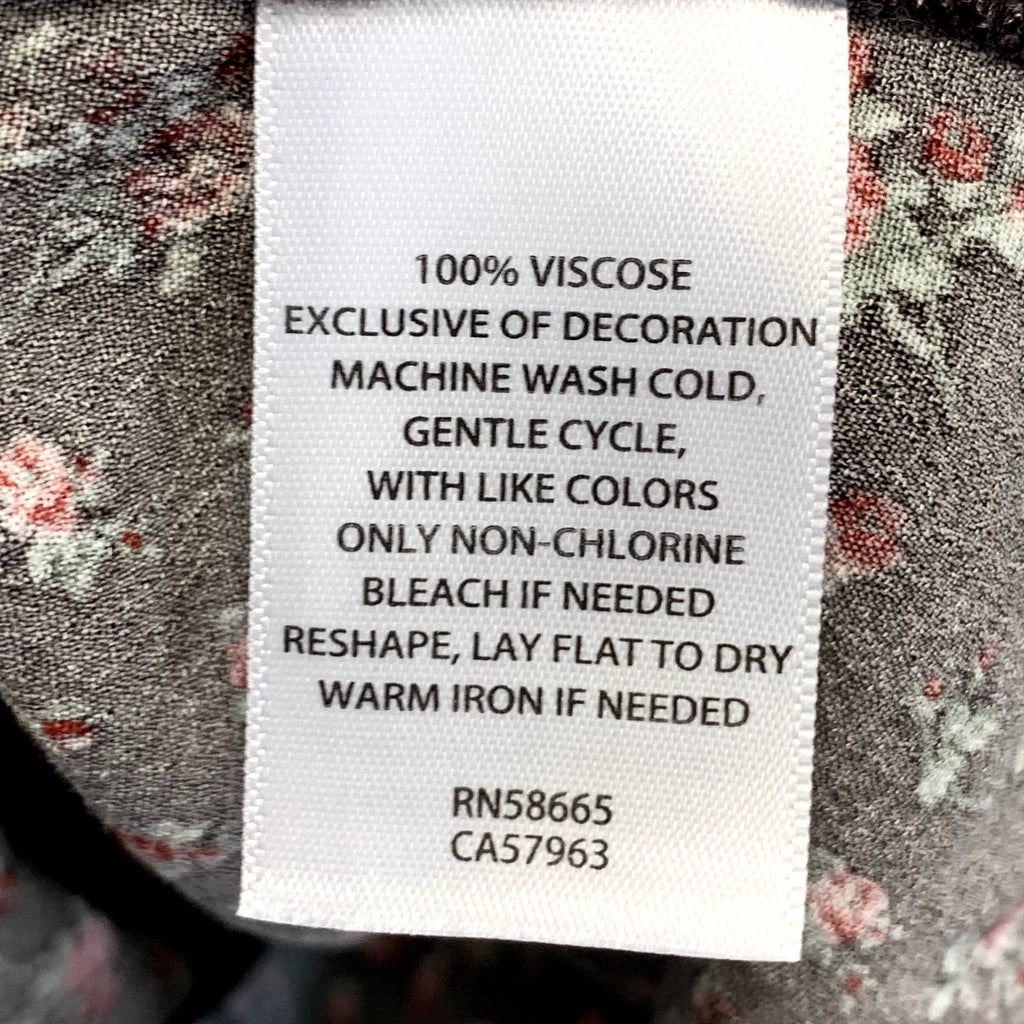 TREASURE & BOND Women's Plus Size Brown Distressed Spring Rose Lace Inset Tank Top SZ 1X