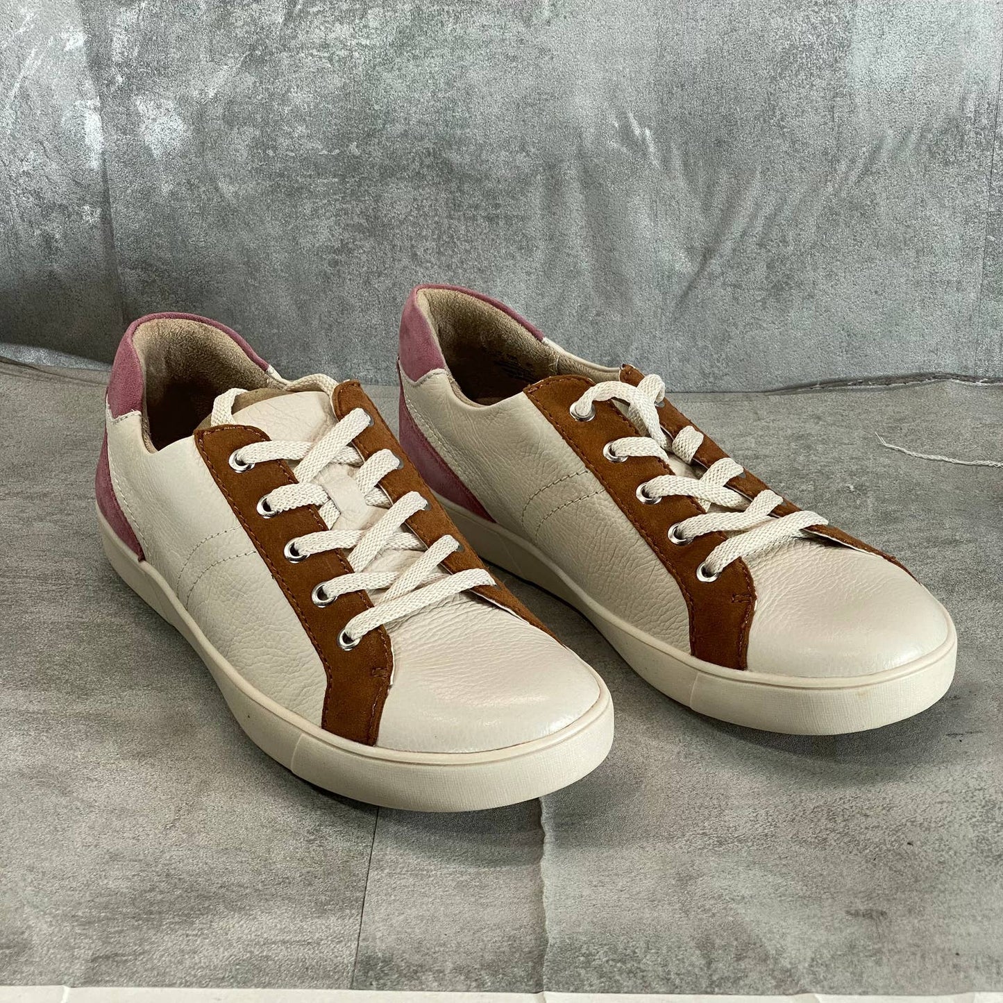 NATURALIZER Women's Wide Satin Pearl Leather Morrison Lace-Up Sneakers SZ 11W