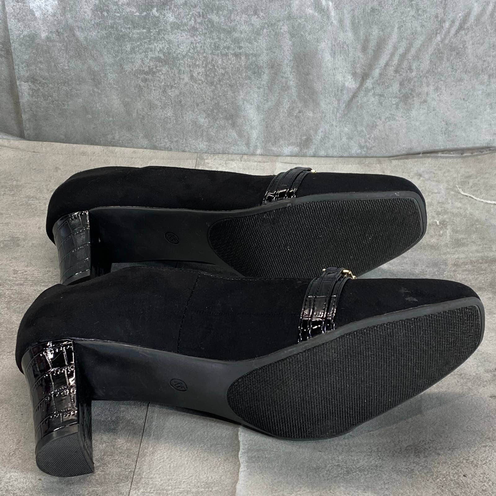 KAREN SCOTT Women's Black Faux Suede Penzey Square-Toe Dress Pumps SZ 8.5