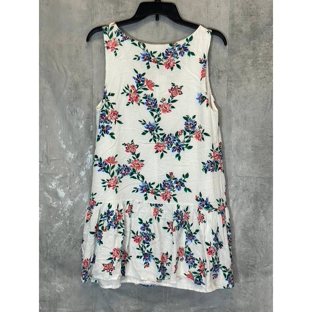 JACK By DD DAKOTA Women's Ivory Floral Print V-Neck Sleeveless Mini Sundress SZ S