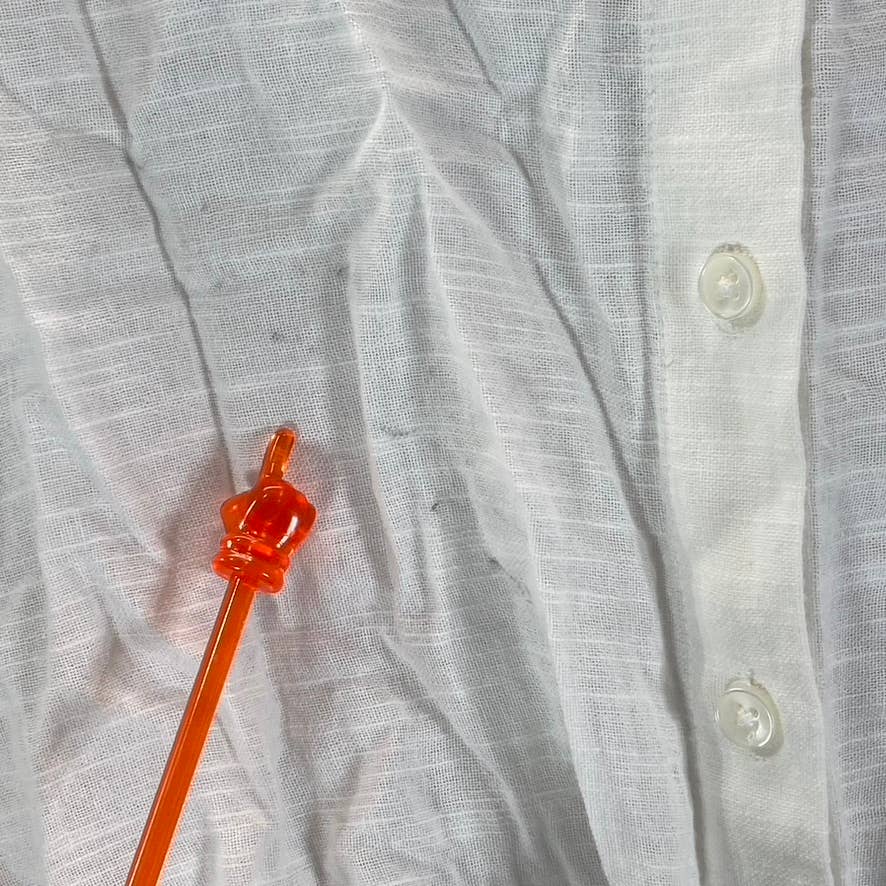 INC INTERNATIONAL CONCEPTS Women's Bright White Tie-Front Button-Up Top SZ S